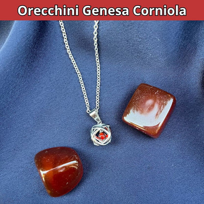 Collana con ciondolo genesina e pietra naturale - Zen Home
