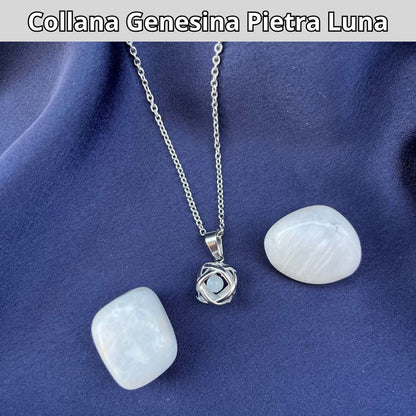 Collana con ciondolo genesina e pietra naturale - Zen Home
