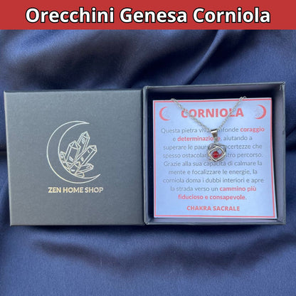 Collana con ciondolo genesina e pietra naturale - Zen Home