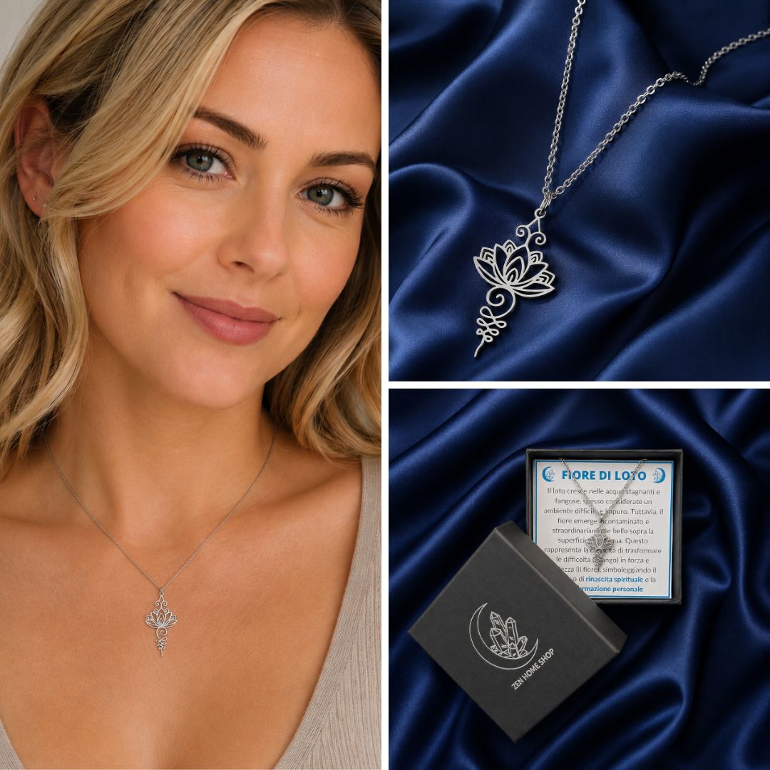 Collana Fiore di Loto Spirituale – Acciaio Inossidabile - Zen Home