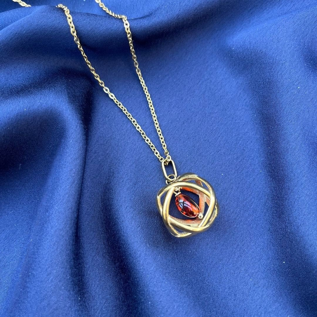 Collana Genesa Ambra – Acciaio Oro - Zen Home