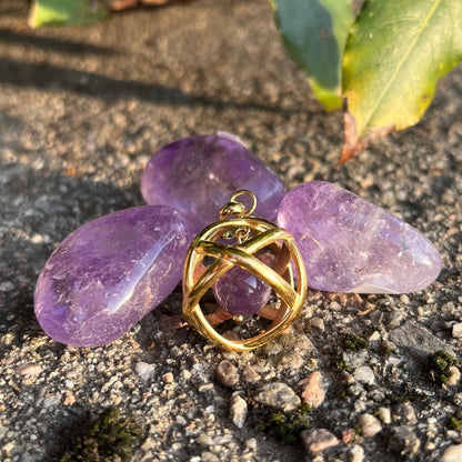 Collana Genesa Ametista – Acciaio Oro - Zen Home