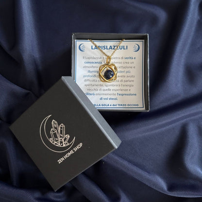 Collana Genesa Lapislazzuli – Acciaio Oro - Zen Home