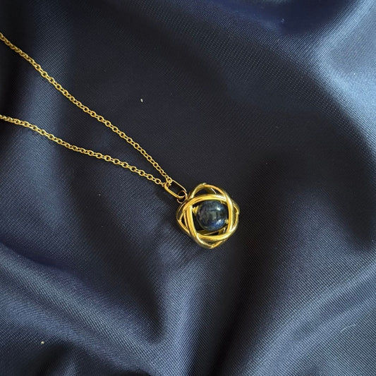 Collana Genesa Lapislazzuli – Acciaio Oro - Zen Home