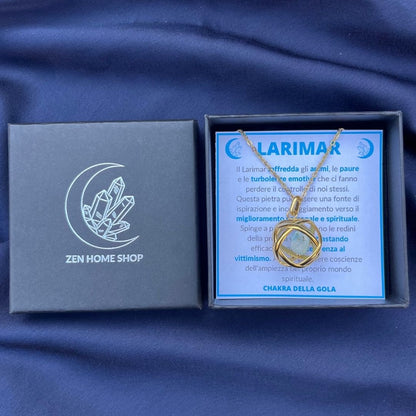 Collana Genesa Larimar – Acciaio Oro - Zen Home