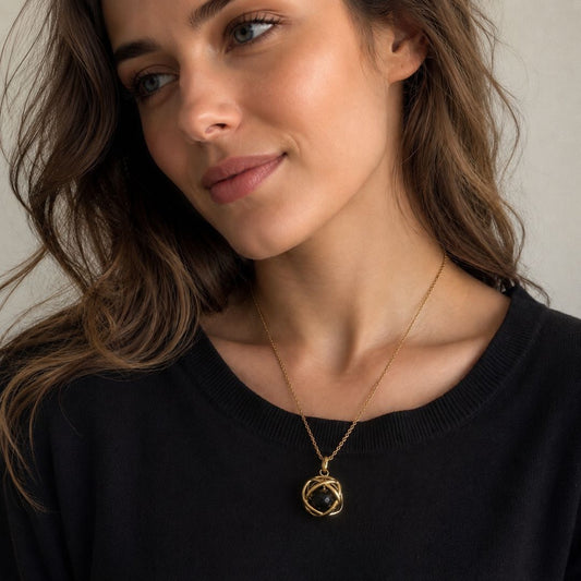 Collana Genesa Lava – Acciaio Oro - Zen Home