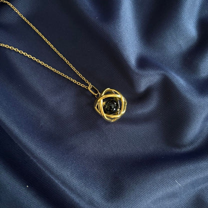Collana Genesa Onice Nera – Acciaio Oro - Zen Home