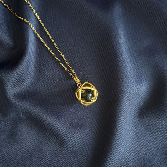 Collana Genesa Shungite – Acciaio Oro - Zen Home