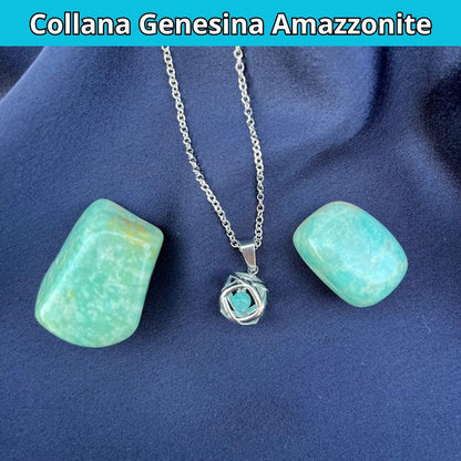 Collana Genesina con pietra Amazzonite - Zen Home