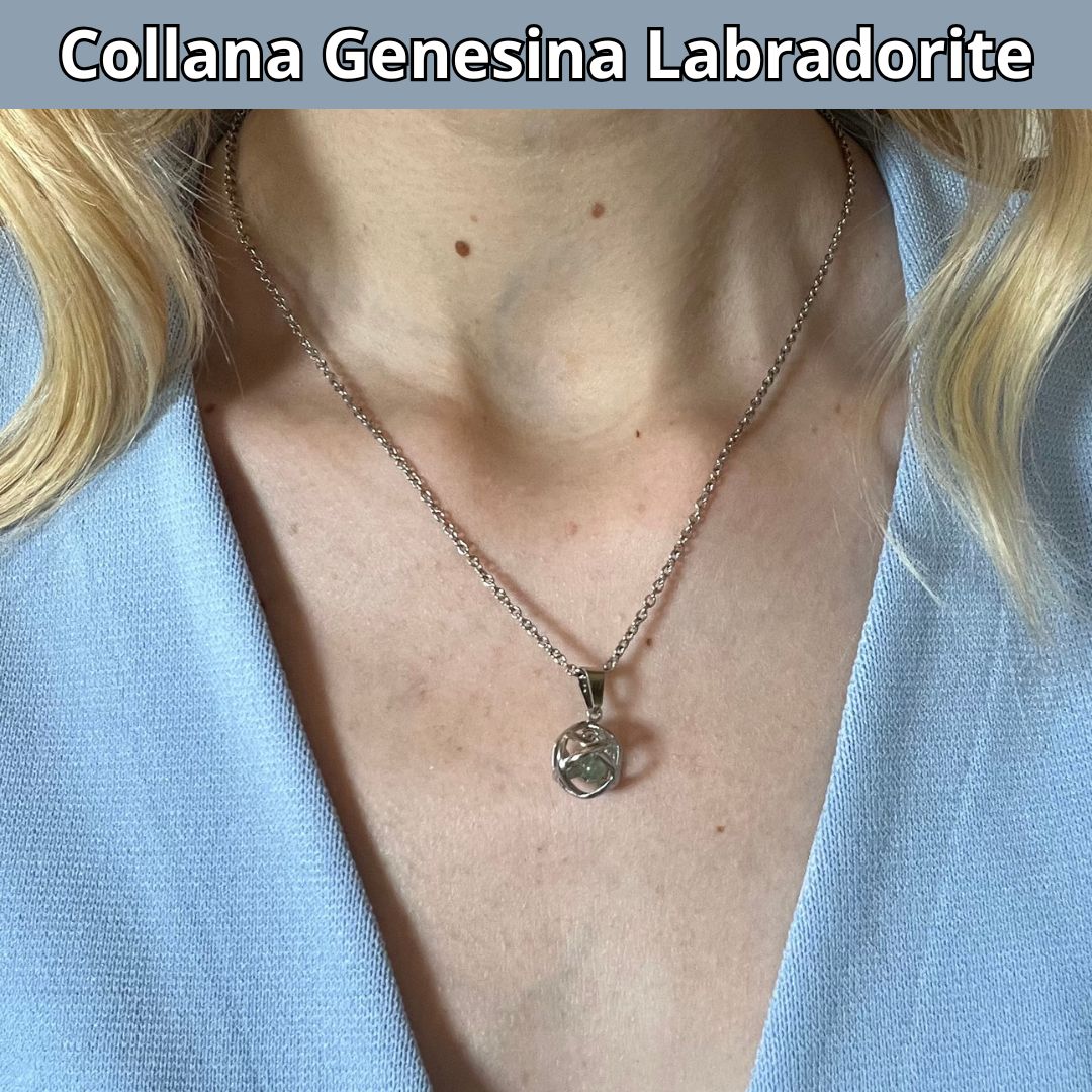 Pendente con Labradorite naturale a goccia - - l'arte della gioielleria made in Italy