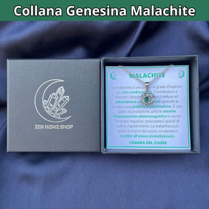 Collana Genesina con pietra Malachite - Zen Home