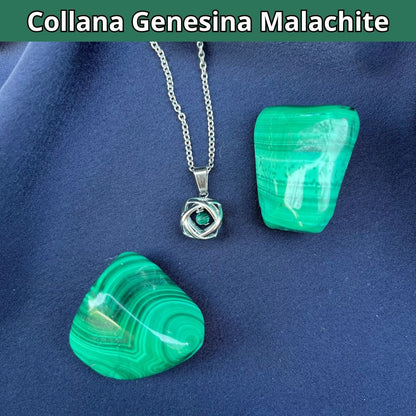 Collana Genesina con pietra Malachite - Zen Home