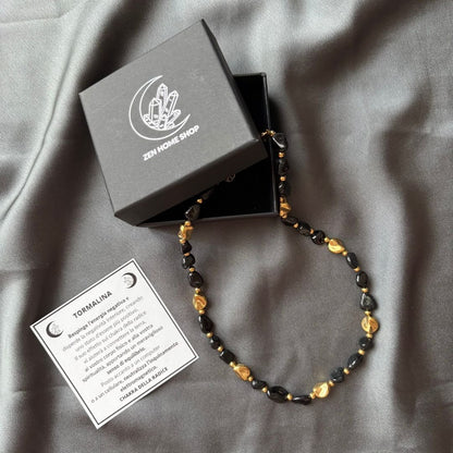 Collana Luce Pietra Naturale Tormalina Nera - Zen Home