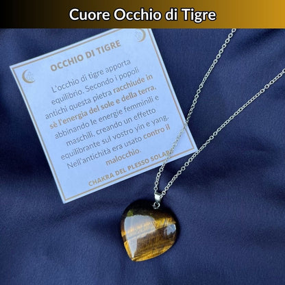 Collana Occhio di Tigre a forma di Cuore - Zen Home