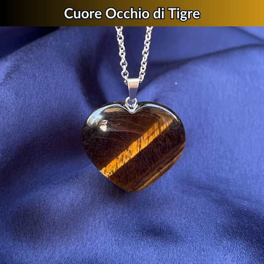 Collana Occhio di Tigre a forma di Cuore - Zen Home