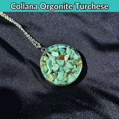 Collana Orgonite con pietra naturale Turchese e Metatron - Zen Home