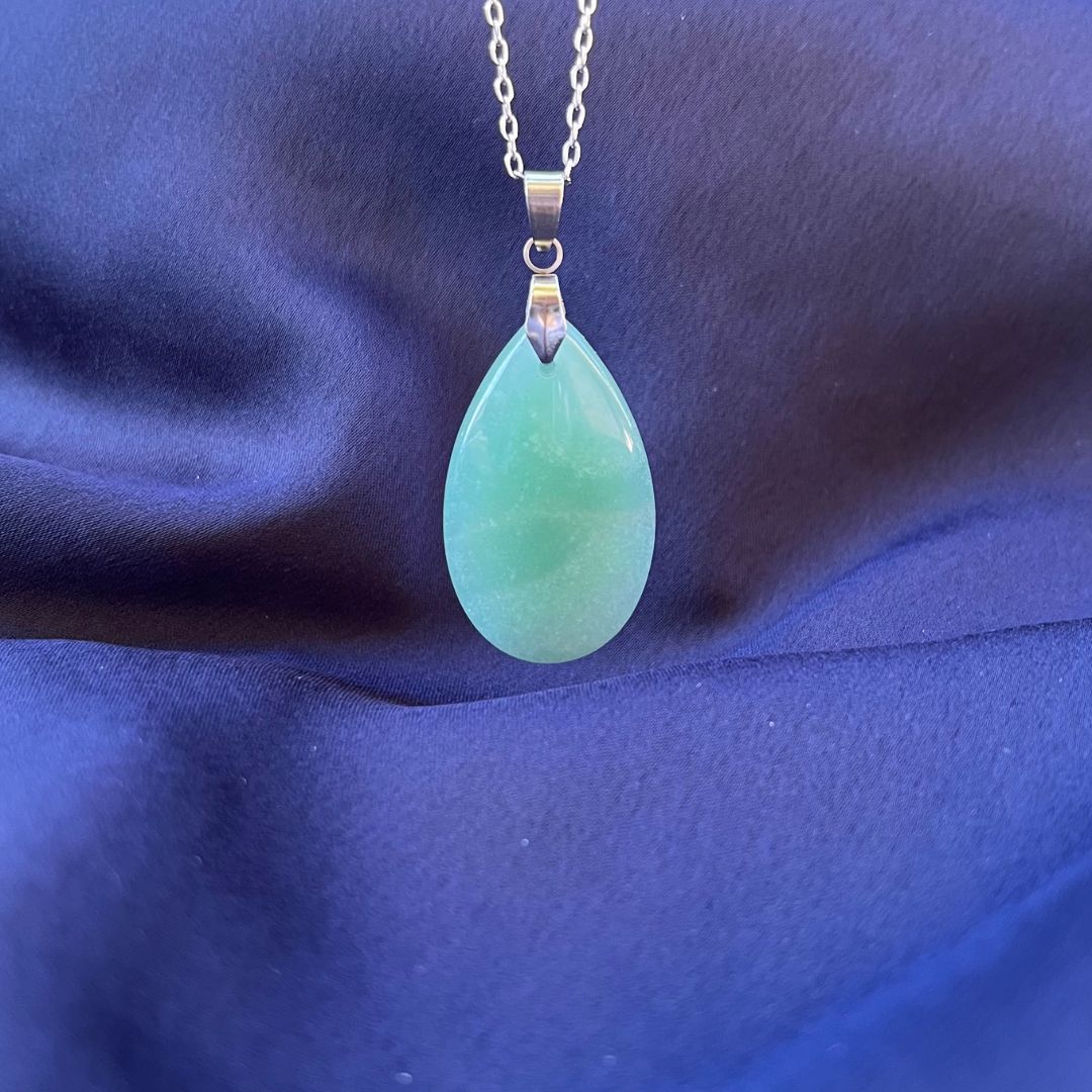 Collana pietra naturale petalo in Avventurina - Zen Home