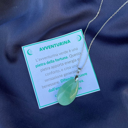 Collana pietra naturale petalo in Avventurina - Zen Home