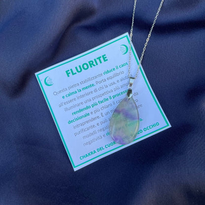 Collana pietra naturale petalo in Fluorite - Zen Home
