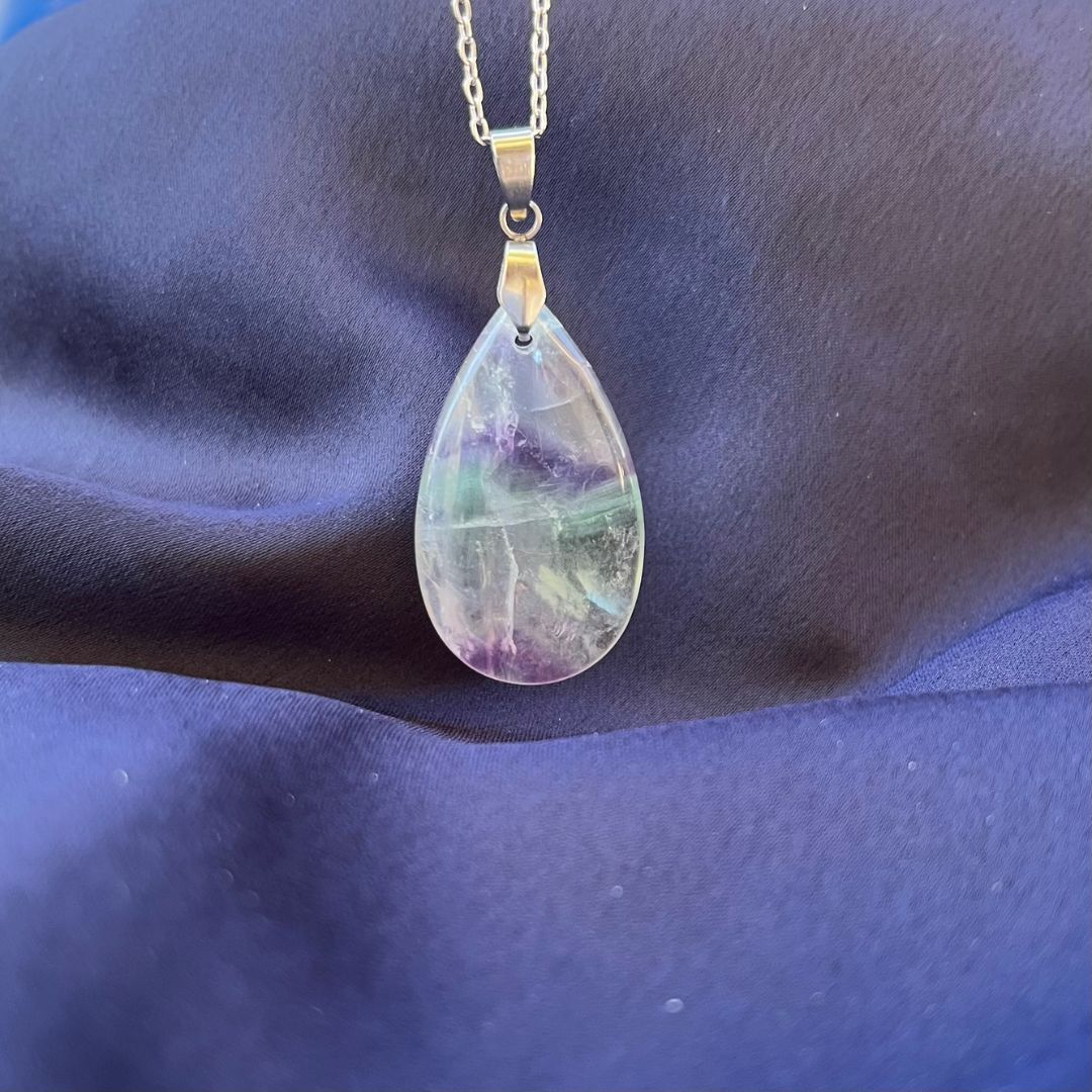 Collana pietra naturale petalo in Fluorite - Zen Home