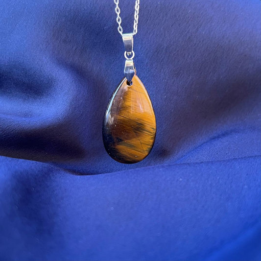 Collana pietra naturale petalo in Occhio di Tigre - Zen Home