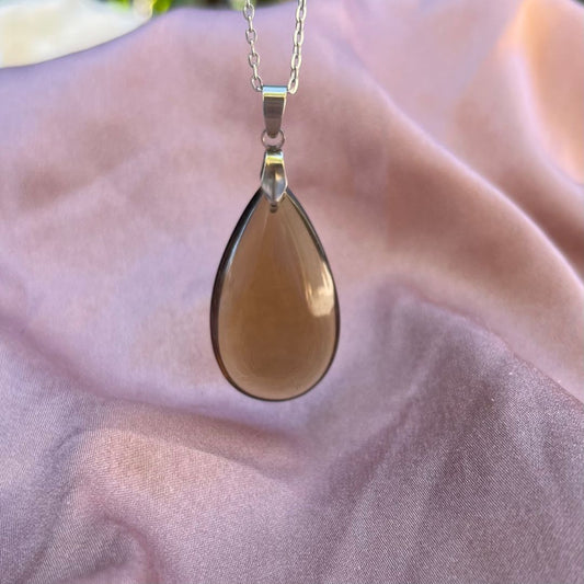 Collana pietra naturale petalo in Quarzo Fumè - Zen Home