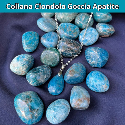 Collana regolabile ciondolo goccia Apatite - Zen Home