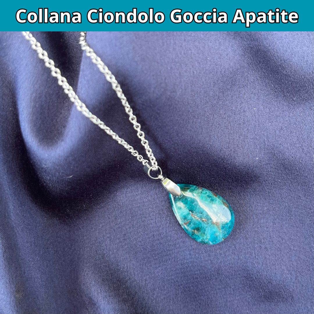 Collana regolabile ciondolo goccia Apatite - Zen Home