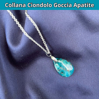 Collana regolabile ciondolo goccia Apatite - Zen Home