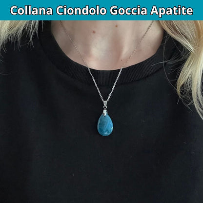 Collana regolabile ciondolo goccia Apatite - Zen Home