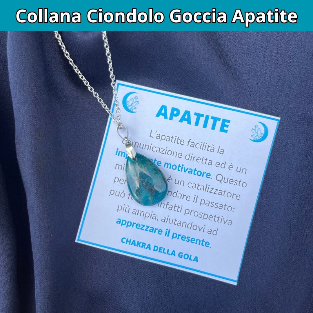 Collana regolabile ciondolo goccia Apatite - Zen Home