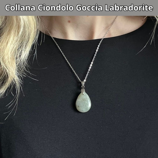 Collana regolabile ciondolo goccia Labradorite - Zen Home