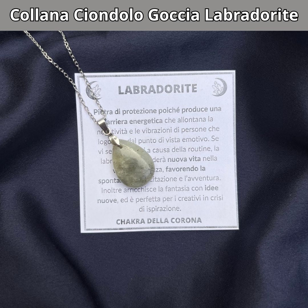Collana regolabile ciondolo goccia Labradorite - Zen Home
