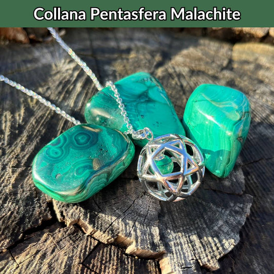 Collana regolabile Pentasfera Malachite - Zen Home