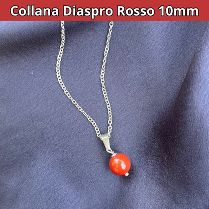 DIASPRO ROSSO 10mm - Collana regolabile in acciaio - Zen Home