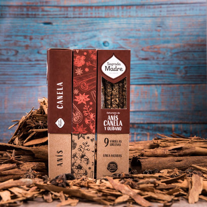 Incenso Cannella - anice - olibano - Bastoncini d'incenso alle erbe Sagrada Madre - 9pz - Zen Home