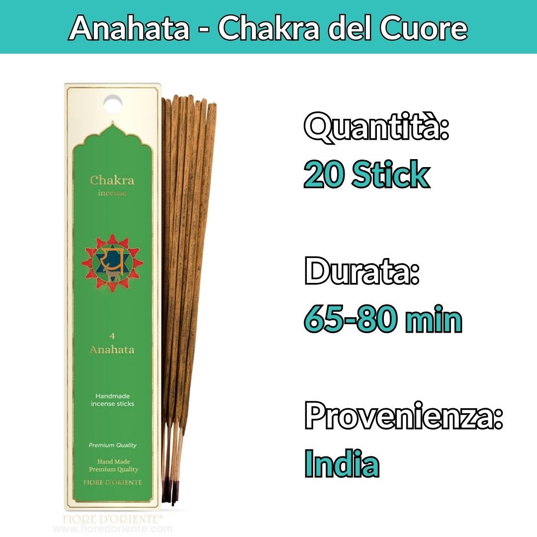 Incenso Naturale quarto chakra Anahata 20 stick (40g) - Zen Home