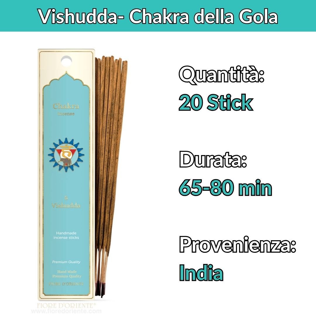 Incenso Naturale quinto chakra Vishudda 20 stick (40g) - Zen Home