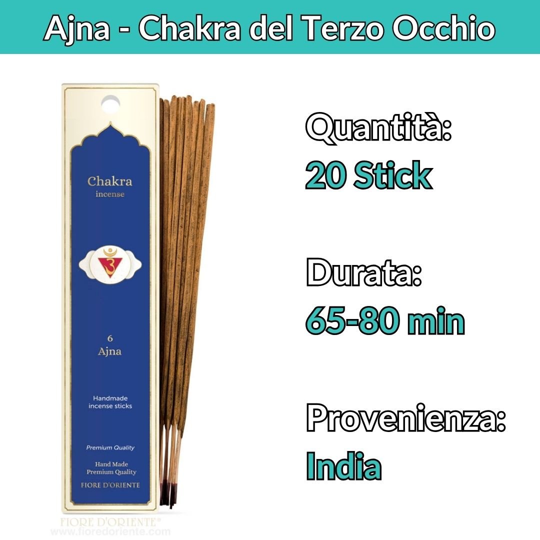 Incenso Naturale sesto chakra Ajna 20 stick (40g) - Zen Home