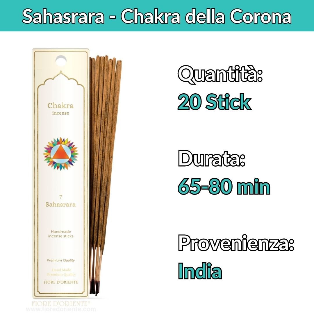 Incenso Naturale settimo chakra Sahasrara 20 stick (40g) - Zen Home