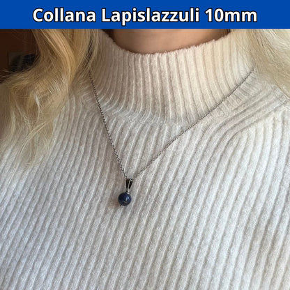 LAPISLAZZULI 10mm - Collana regolabile in acciaio - Zen Home