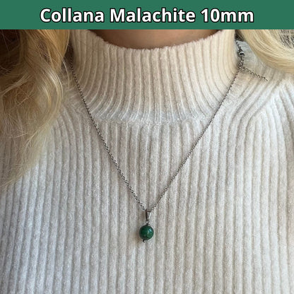 MALACHITE 10mm - Collana regolabile in acciaio - Zen Home