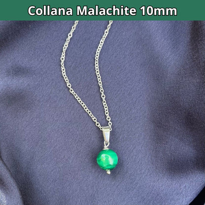 MALACHITE 10mm - Collana regolabile in acciaio - Zen Home