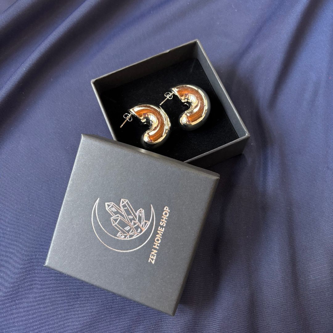 Orecchini Luna Oversize in Acciaio Inossidabile 304 – Design Moderno 35 mm - Zen Home