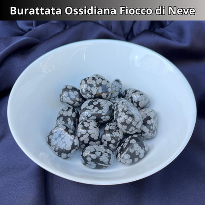 OSSIDIANA FIOCCO DI NEVE - Pietra naturale burattata - Zen Home