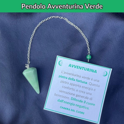Pendolo con pietra naturale Avventurina Verde - Zen Home