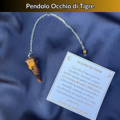 Pendolo con pietra naturale Occhio di Tigre - Zen Home