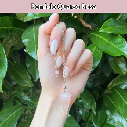Pendolo con pietra naturale Quarzo Rosa - Zen Home