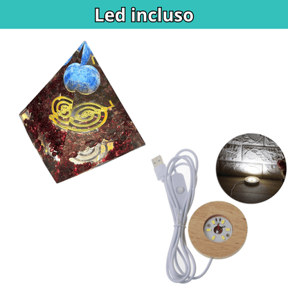 Piramide Orgonite Granato - Lapislazzuli - Choku rei Oro - Zen Home