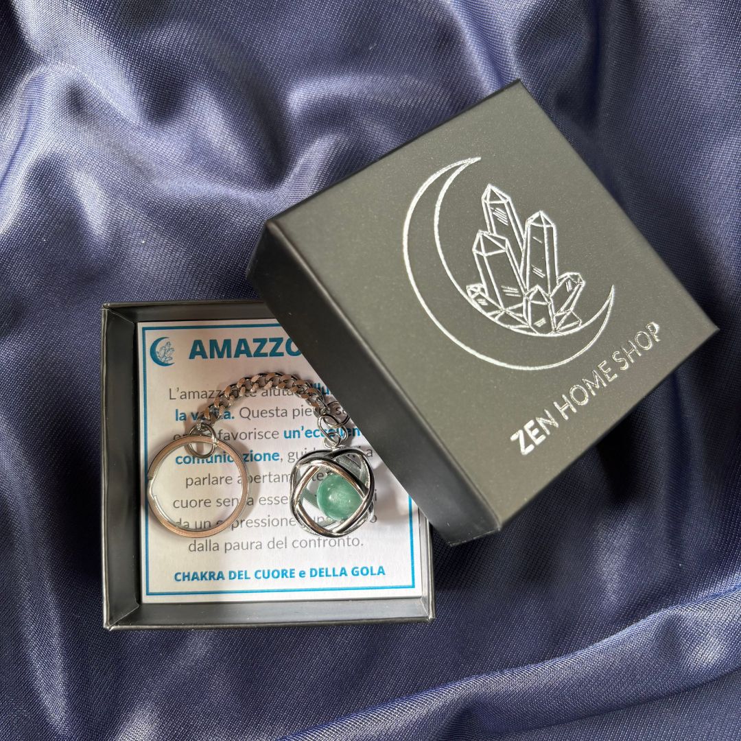 Portachiavi Genesa con pietra Amazzonite - Zen Home